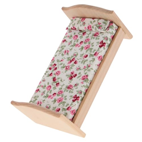 TOBBOMEY Maßstab DIY Puppenhausmöbel Einzelbett Ornament für Kinderzimmer und Wohnzimmer Dekoration von TOBBOMEY