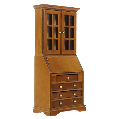 TOBBOMEY Maßstab Holzschrank Puppenhaus Möbelschrank mit Realistischem Design Kompakt Tragbar für Puppenhaus Raumdekoration Geschenk für Sammler von TOBBOMEY