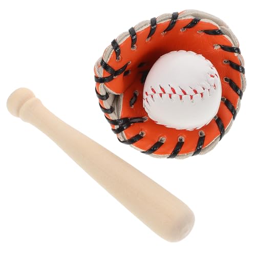 TOBBOMEY Mini Baseball Puppenhaus Sportzubehör PU Leder Holz Outdoor Softball Teiliges Tragbares für Basteldekoration TOBBOMEY Mini Baseball Puppenhaus Sportzubehör PU Leder Holz Outdoor Softball Teiliges Tragbares für Basteldekoration von TOBBOMEY