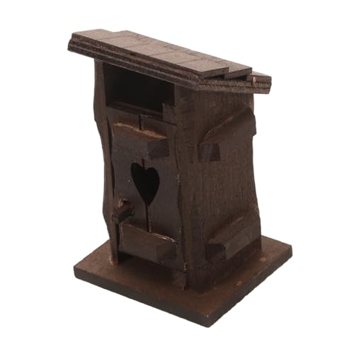 TOBBOMEY Mini Gartenhaus Puppenhaus Toilette Mini Häuser Modelleisenbahn Bauernhof Sandspielzeug Miniatur Puppenhausmöbel Holz Gartenzubehör Puppenhaus Toilette Kleine Häuser von TOBBOMEY