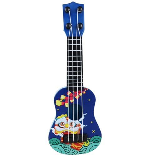 TOBBOMEY Mini Gitarren Ukulele Modell Musikinstrument Deko Blau Cartoon Design Realistische Saitenfunktion Für Kindergeburtstag Geschenk von TOBBOMEY