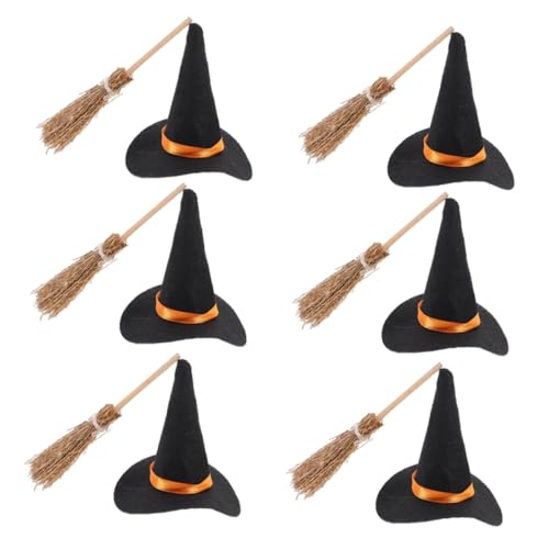 TOBBOMEY Mini Hexenhut und Besen Halloween Dekorationen Teiliges DIY Set für Tisch Regal und Kleine Räume Vielseitige Party und Festdeko für Schule Büro und Zuhause TOBBOMEY Mini Hexenhut und Besen Halloween Dekorationen Teiliges DIY Set für Tisch Regal und Kleine Räume Vielseitige Party und Festdeko für Schule Büro und Zuhause von TOBBOMEY