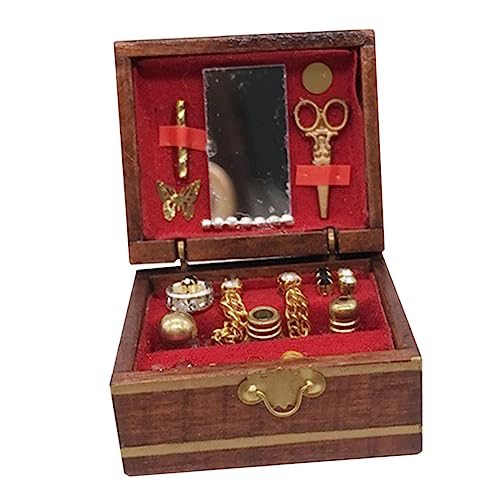 TOBBOMEY Mini Miniatur Schmuckkasten Miniatur Treasure Brust Schmuck TOBBOMEY Mini Miniatur Schmuckkasten Miniatur Treasure Brust Schmuck von TOBBOMEY