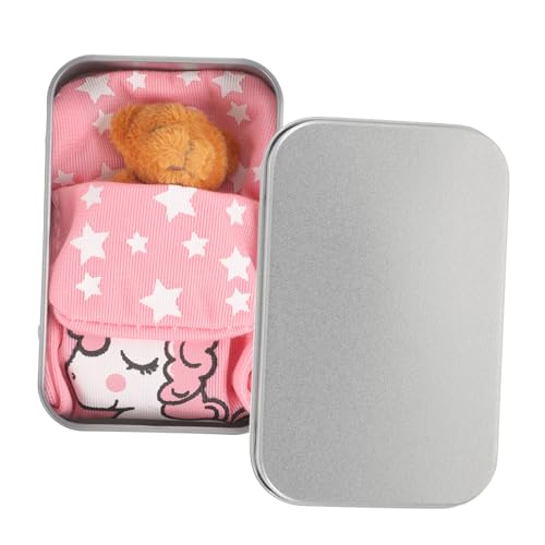 TOBBOMEY Mini Plüschbär mit Box Kleines Kuscheltier Niedlicher Mini bär als Geschenk und Deko für Kinderzimmer Büro und DIY Basteln Leicht und Realistisch Gestaltet für Weihnachten und von TOBBOMEY
