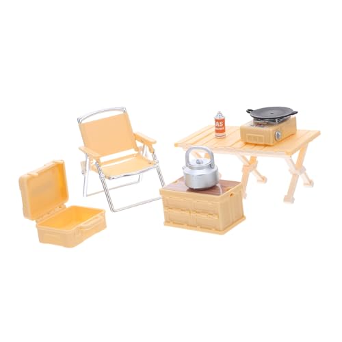 TOBBOMEY Miniatur BBQ Grill Möbel Dollhouse Zubehör mit Faltbaren Campingstuhl und Picknicktisch Kindgerechtes Rollenspielset für Jungen und Mädchen Indoor Outdoor Camping TOBBOMEY Miniatur BBQ Grill Möbel Dollhouse Zubehör mit Faltbaren Campingstuhl und Picknicktisch Kindgerechtes Rollenspielset für Jungen und Mädchen Indoor Outdoor Camping von TOBBOMEY
