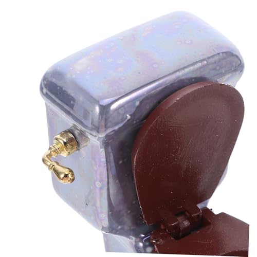 TOBBOMEY Miniatur Badezimmer Set Keramik Badezimmer Zubehör Set mit Badewanne Waschbecken Spiegel Toilette Realistische Puppenhaus Badezimmermöbel Langlebige Miniatur Accessoires für von TOBBOMEY