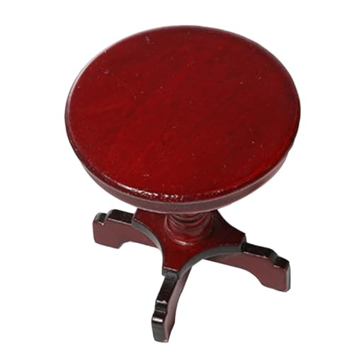 TOBBOMEY Miniatur Holz rundtisch für Puppenhaus Wohnzimmertisch Micro Möbel Ab Jahren Stabile Verarbeitung und Vielseitige Dekoration für Spielhäuser Wohnzimmer Schlafzimmer von TOBBOMEY