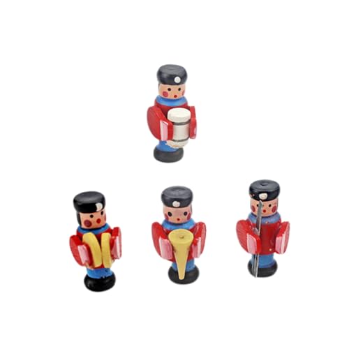 TOBBOMEY Miniatur Holzfigur Drummer Handgefertigte Mini Holzpuppe für Puppenhaus und Kreative Dekoration Langlebiges Holzmodell für Mikro Landschaft und Kinderzimmer Teiliges von TOBBOMEY