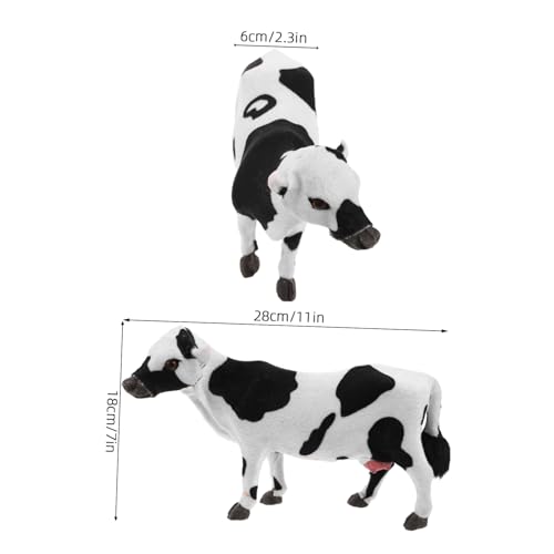 TOBBOMEY Miniatur Kuh Figurine Realistisch Detailliert Kreative Deko Figur Edukativ für Spielset Film Fotografie Requisiten Vielseitig Tragbar von TOBBOMEY