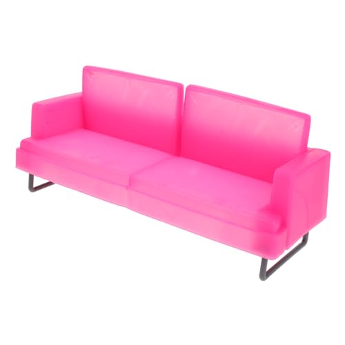 TOBBOMEY Miniatur Puppenhaus Sofa Modell Eleganter Rosa Prinzessinnen Sessel Detailreiche Couch für Puppenhaus Möbel Zubehör Stilvolle Kinderzimmer Dekoration von TOBBOMEY
