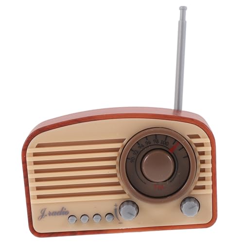 TOBBOMEY Miniatur Retro Radio Modell aus Stabilem Kunststoff Dekoratives Mini House Ornament Vintage Mini Radio Dekoration für Puppenhaus und Miniaturlandschaften Braun TOBBOMEY Miniatur Retro Radio Modell aus Stabilem Kunststoff Dekoratives Mini House Ornament Vintage Mini Radio Dekoration für Puppenhaus und Miniaturlandschaften Braun von TOBBOMEY