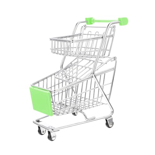 TOBBOMEY Miniatur Supermarkt Einkaufswagen Doppellagiger Kleiner Handwagen aus Grünem Dekoratives Modell für Kinderzimmer Büro und Wohnbereich Detailgetreues Design Langlebig und Praktisch TOBBOMEY Miniatur Supermarkt Einkaufswagen Doppellagiger Kleiner Handwagen aus Grünem Dekoratives Modell für Kinderzimmer Büro und Wohnbereich Detailgetreues Design Langlebig und Praktisch von TOBBOMEY