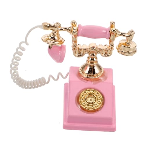 TOBBOMEY Miniatur Telefon Modell Für Puppenhaus Vintage Drehwähler Spielzeug Für Kreative Rollenspiele Retro Deko Für Miniaturlandschaften Und Wohnräume Interaktives Zubehör Für von TOBBOMEY