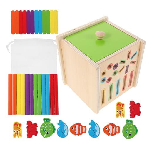 TOBBOMEY Montessori Holz Steckspiel Farb Formerkennung Farbige Geometrische Lernpuzzle für Ab Jahren Frühförderung zur Visuellen Wahrnehmung und Kognitiven Entwicklung von TOBBOMEY