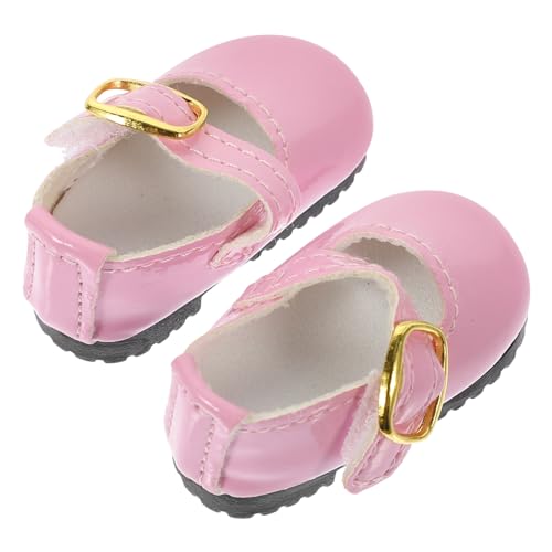 TOBBOMEY PU Puppenschuhe für Bjd Puppen Mädchen Rosa Lederimitat Modische Dekorative Puppen schuhaccessoires für Puppenkleidung und Dress up von TOBBOMEY