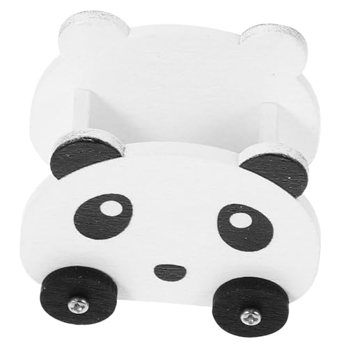 TOBBOMEY Panda Storage Car Vintage Puppenhausmöbel Miniatur-zubehör Mini-aufbewahrungswagen Puppenhaus-aufbewahrungswagen Schubkarre Mini-Trolley-möbel Miniaturwagen Hölzern von TOBBOMEY