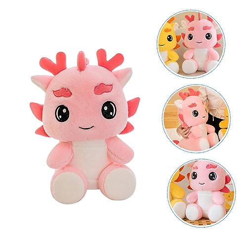 TOBBOMEY Plüsch Drache Rosa Stofftier Chinesisches Neujahr Deko Glücksbringer Lunar Jahr Geschenk Kuscheltier für Familie und Freunde von TOBBOMEY