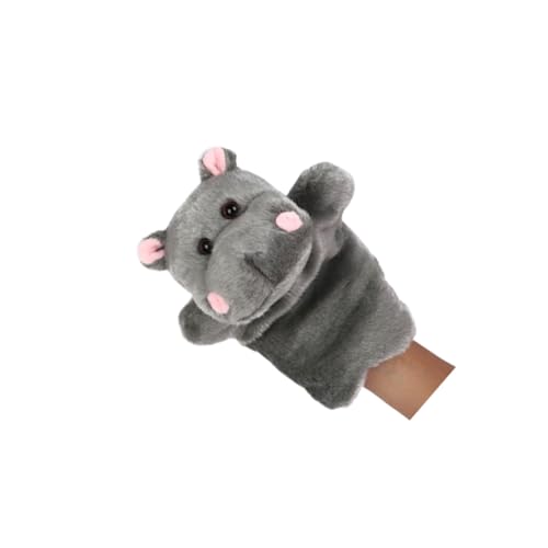 TOBBOMEY Plüsch Handpuppe Flusspferd Dunkelgrau Weiches Handspielzeug für Puppentheater und Frühe Bildung Sicher und Komfortabel für Interaktives Rollenspiel mit Eltern und Kindern von TOBBOMEY