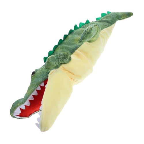 TOBBOMEY Plüsch Krokodil Handpuppe Handspielpuppe aus Weichem Pp baumwollmaterial Leichte Stofftier Handpuppe für Rollenspiel und Geschichtenerzählen Fördert Fantasie und von TOBBOMEY