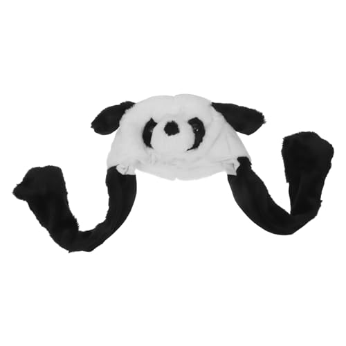 TOBBOMEY Plüschmütze, Kreativer Hut, Pandamütze Mit Beweglichem Ohr, Lustiger Pandahut, Ohrenbeweglicher Hut, Festliche Kopfbedeckung, Panda Kopfbedeckung, Dekorativer Pandahut, von TOBBOMEY