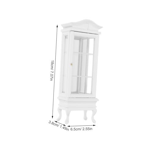 TOBBOMEY Puppenhaus Möbel Display Cabinet mit Bogenform Einzel Tür Regal für Miniatur Wohnzimmer und DIY Dekoration von TOBBOMEY