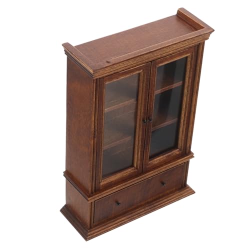 TOBBOMEY Puppenhaus Möbel Vintage Miniatur Holz Schrank Sideboard für Wohnzimmer Mini Aufbewahrungsschrank Kompakt Elegantes Design für Puppenhaus Szenen von TOBBOMEY