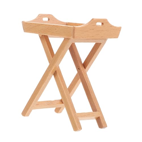 TOBBOMEY Puppenhaus Zubehör Holz Tablett Modell für Puppenhaus Küche Detailreiche Miniatur Servierplatte für Kreative Rollenspiele und von TOBBOMEY