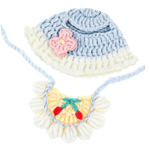 TOBBOMEY Puppenkleidung für kompatible Puppen Handgehäkeltes Häubchen und Baumwoll-Stofflätzchen Set Robuste Stilvolle Accessoires für Puppenfans und Dollhouse Dekoration TOBBOMEY Puppenkleidung für kompatible Puppen Handgehäkeltes Häubchen und Baumwoll-Stofflätzchen Set Robuste Stilvolle Accessoires für Puppenfans und Dollhouse Dekoration von TOBBOMEY