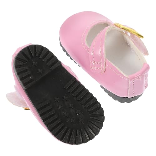 TOBBOMEY Puppenschuhe aus PU Leder Rosa Bjd Doll Dress Shoes Geeignet für Baumwollpuppen Verarbeitung Dekorativ als Puppenkleidung Accessoire von TOBBOMEY