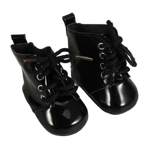 TOBBOMEY Puppenschuhe aus PU Mini Doll Decor Glatte Oberfläche Stilvolle Schwarze Stiefel Einfach Anzuziehen Accessoires für Puppenkleidung und Puppenhaus TOBBOMEY Puppenschuhe aus PU Mini Doll Decor Glatte Oberfläche Stilvolle Schwarze Stiefel Einfach Anzuziehen Accessoires für Puppenkleidung und Puppenhaus von TOBBOMEY