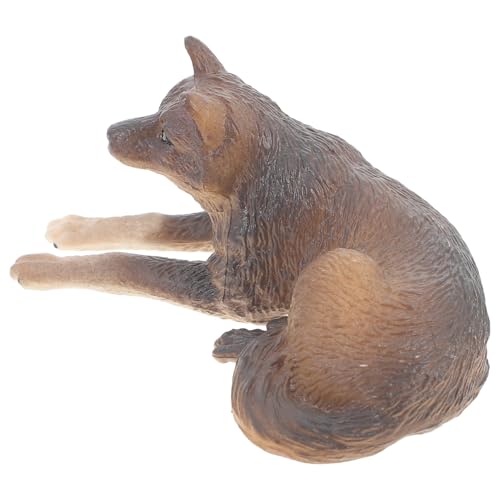 TOBBOMEY Realistische Kleine Wolf Figur aus Kunststoff Detailreiches Wildtier Modell für Dekoratives Tierornament für Zuhause Garten und Lernspielzeug von TOBBOMEY