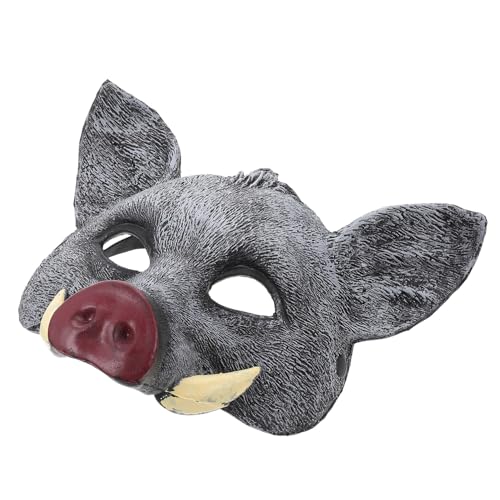 TOBBOMEY Realistische Wildschwein Maske aus PU Material Gruselige Halloween und Karnevalsmaske für Erwachsene Bequeme Tier Cosplay Mundabdeckung Partydekoration und Kostümzubehör von TOBBOMEY
