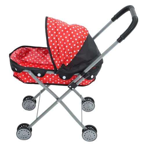 TOBBOMEY Realistischer Puppenwagen für Mädchen Beweglicher Puppenbuggy mit Weichem Griff Leichter und Kompakter Puppenwagen für Rollenspiele Fördert Hand Auge Koordination und Sensorisches von TOBBOMEY