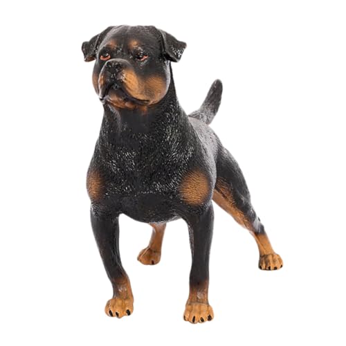 TOBBOMEY Realistisches Kunststoff Hundemodell Figur Rottweiler Deko Lernspielzeug Geschenk Kunststoff Dog Toy für Naturerkennung und Dekorative Sammlung von TOBBOMEY