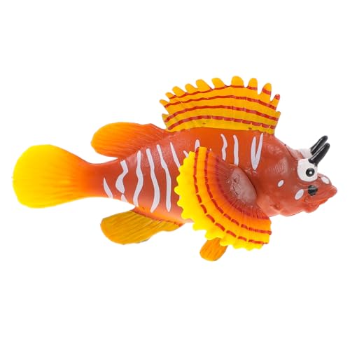 TOBBOMEY Realistisches Modell Tierfigur Löwenfisch Dekoration Pädagogisches Lernspielzeug Detailgetreue Fischfigur Aquarium Deko Leicht Beweglich für Erwachsene von TOBBOMEY