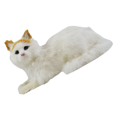 TOBBOMEY Realistisches Plüsch Katzenfigur Flauschiges Kuscheltier Ornament für Auto Sofa Tisch Dekoration für Geburtstag Valentinstag Zufällige Farbe Zufällige Farbe von TOBBOMEY