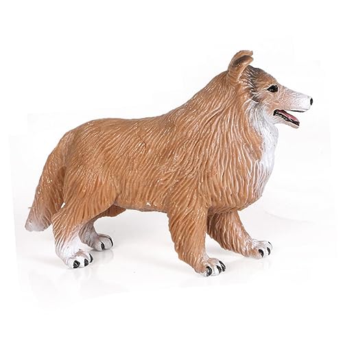 TOBBOMEY Realistisches Rough Collie Haustier dekorationsmodell Lebensechte Hundefigur aus Umweltfreundlichem Material Detailgetreuer Raum Ornament für Zuhause und Büro Fotorequisit und von TOBBOMEY