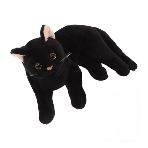 TOBBOMEY Realistisches Schwarzes Plüschtier Katze Kuscheltier Weiches Stofftier Cartoon Kätzchen Schmusekissen Dekoration Geburtstags Halloween Party TOBBOMEY Realistisches Schwarzes Plüschtier Katze Kuscheltier Weiches Stofftier Cartoon Kätzchen Schmusekissen Dekoration Geburtstags Halloween Party von TOBBOMEY