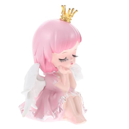 TOBBOMEY Resin Girl Cake Topper Figurine Niedliche Engel Statue Kuchen Dekoration für Geburtstagsfeiern und Besondere Anlässe und Frauen von TOBBOMEY