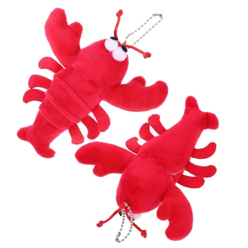 TOBBOMEY Rotes Kuscheltier Kleiner Flusskrebs Plüschspielzeug mit Füllung Kinderfreundlich als Bag Anhänger und Schlüsselanhänger für Auto und Innenraum Dekoration von TOBBOMEY