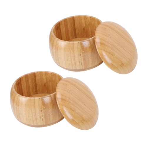 TOBBOMEY Schachstein Aufbewahrungsdose aus Robustem Holz Stoßfest und Verschleißfest Go Spiel Steine Behälter in Khaki für Brettspiel Tragbar für Zuhause und Spielzimmer von TOBBOMEY