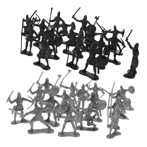 TOBBOMEY Set Kriegspuppenmodell Ritter Actionfiguren Spielzeugsoldat Kleine Soldatenmodelle Ritterstatue Armeespielzeug Mini Soldatenfiguren Mittelalterdekor Armee Actionfiguren von TOBBOMEY