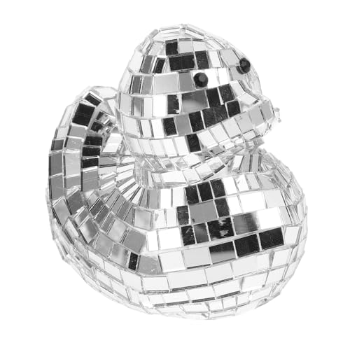 TOBBOMEY Silberne Disco glasente mit Reflektierender Oberfläche Handgefertigte Spiegelkugel Dekoration zum Aufhängen Platzsparendes Verspieltes Wohnaccessoire für Zuhause und Büro von TOBBOMEY