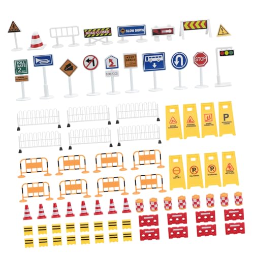 TOBBOMEY Simulierte Verkehrszeichen Spielset Lernspielzeug Straßenverkehrsschilder Kognitives für Drinnen und Draußen Pädagogisch von TOBBOMEY
