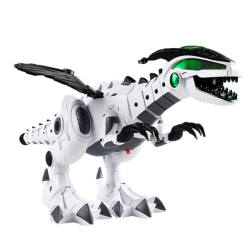 TOBBOMEY Sprühender Dinosaurier Roboter mit Nebeleffekt Großer Mechanischer Dinosaurier als Kinderzimmer Deko Ferngesteuertes Laufspielzeug für Schreibtisch Ornament von TOBBOMEY