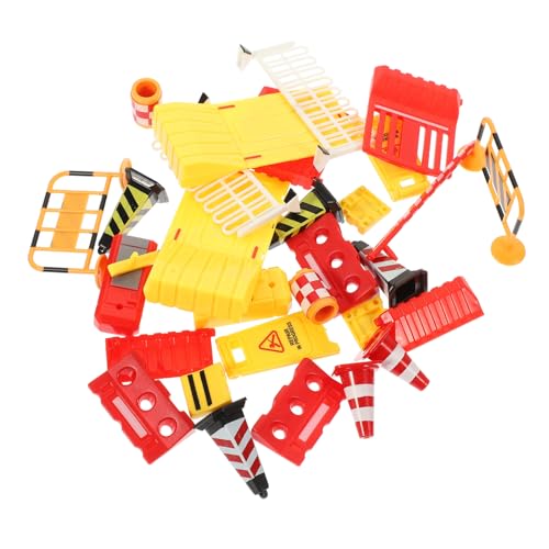 TOBBOMEY Teiliges Miniatur Verkehrszeichen Spielset Realistische Bunte Straßen Baustellenblockaden Robustes Kindersicheres für Interaktives Rollenspiel und Verkehrserziehung von Kindern von TOBBOMEY