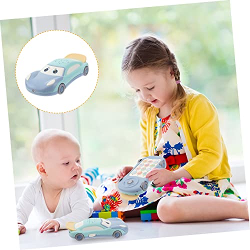 TOBBOMEY Telefon Cartoon Auto Design mit Musik und Lichteffekten Leichtes Pädagogisches Lernspielzeug für Junge Mädchen und Hand Auge Koordination Zweisprachig Blau von TOBBOMEY