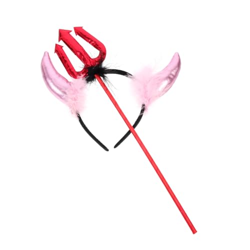 TOBBOMEY Teufelshörner Haarreif Teilig Leichter Halloween Kopfschmuck mit Komfortablem Hautfreundlichem Stirnband Geeignet für Kostüm und Mottopartys Karneval Cosplay und Fasching von TOBBOMEY