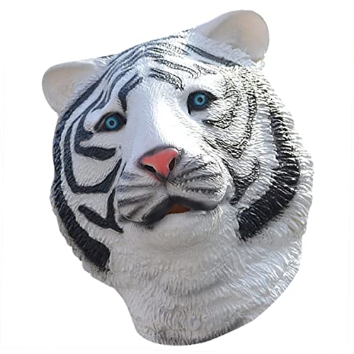 TOBBOMEY Tigerkopfmaske Weißer Tiger Vollkopf Kostümmaske Faschingskostüm Tierische für Halloween Karneval und Verkleidung Erwachsene und Jugendliche TOBBOMEY Tigerkopfmaske Weißer Tiger Vollkopf Kostümmaske Faschingskostüm Tierische für Halloween Karneval und Verkleidung Erwachsene und Jugendliche von TOBBOMEY