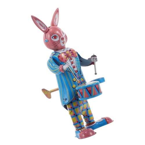 TOBBOMEY Trommelroboter Spielzeug Kaninchen Retro Spielzeug Kaninchen Spielzeug Uhrwerk Spielzeug Hase Spielzeug Aufziehspielzeug Kaninchen Roboter Hase Spielzeug Hase Retro Roboter von TOBBOMEY